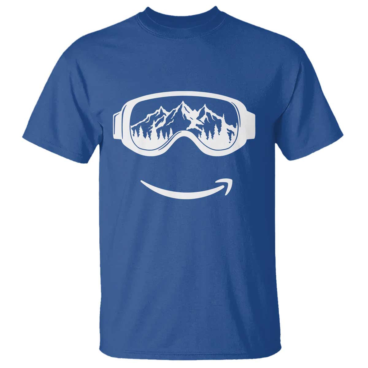 Funny Skiing Snowboard T Shirt Snow Goggles Snow Mountain Winter Sport TS11 Royal Blue Print Your Wear