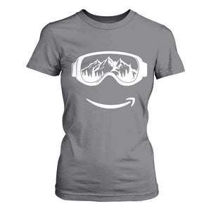 Funny Skiing Snowboard T Shirt For Women Snow Goggles Snow Mountain Winter Sport TS11 Charcoal Print Your Wear