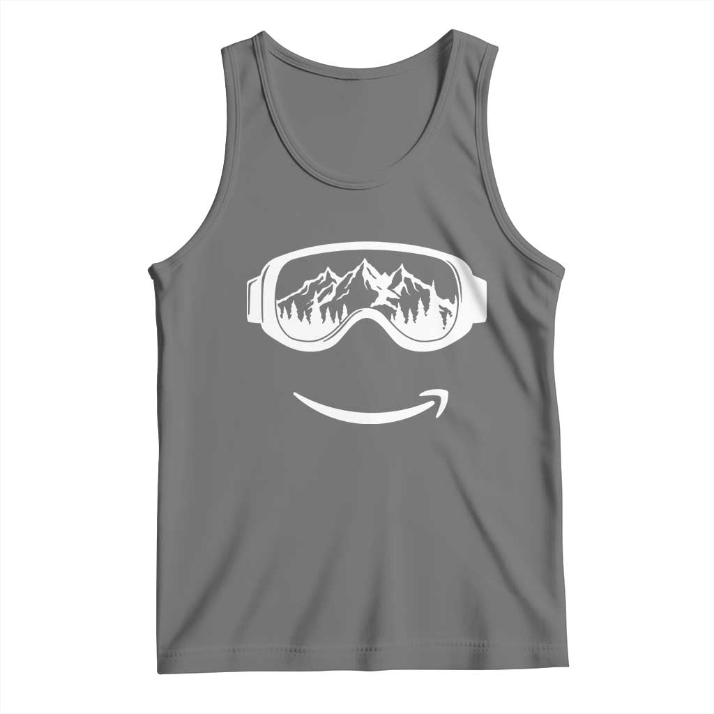 Funny Skiing Snowboard Tank Top Snow Goggles Snow Mountain Winter Sport TS11 Black Heather Print Your Wear