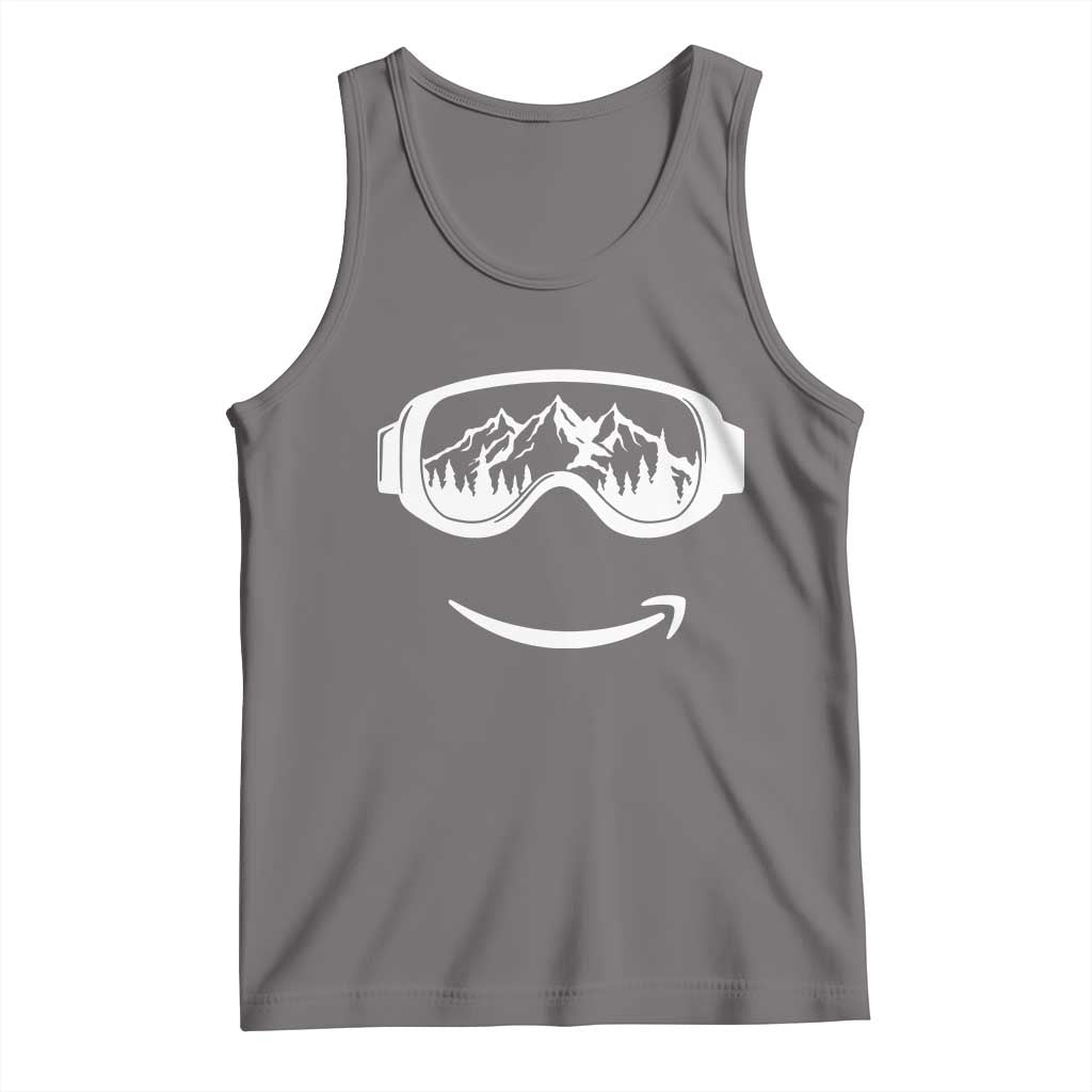 Funny Skiing Snowboard Tank Top Snow Goggles Snow Mountain Winter Sport TS11 Deep Heather Print Your Wear