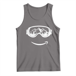 Funny Skiing Snowboard Tank Top Snow Goggles Snow Mountain Winter Sport TS11 Deep Heather Print Your Wear