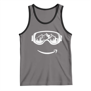 Funny Skiing Snowboard Tank Top Snow Goggles Snow Mountain Winter Sport TS11 Deep Heather Black Print Your Wear