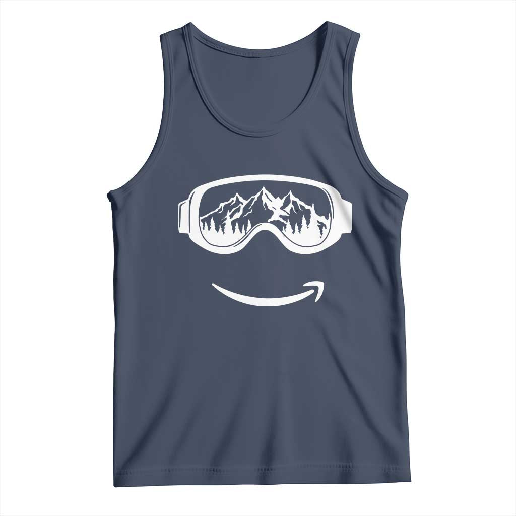 Funny Skiing Snowboard Tank Top Snow Goggles Snow Mountain Winter Sport TS11 Navy Print Your Wear