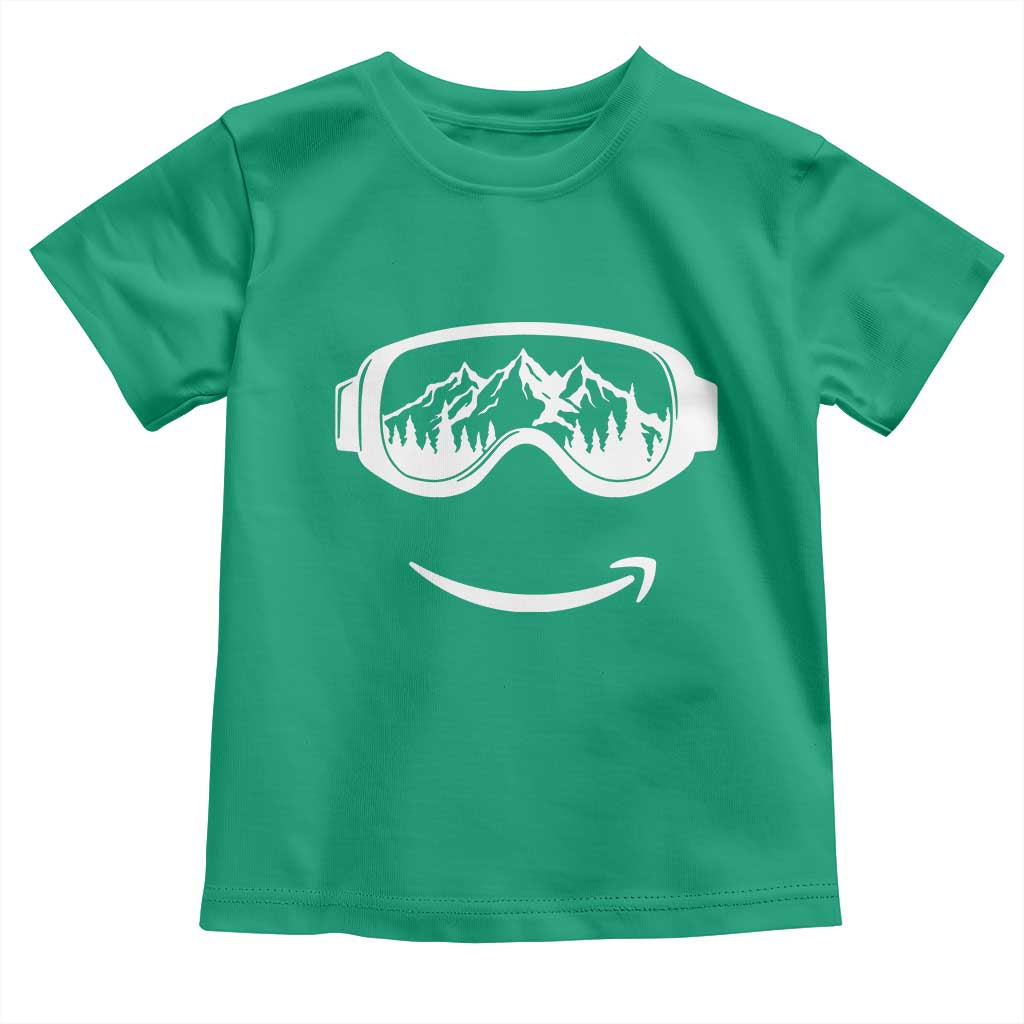 Funny Skiing Snowboard Toddler T Shirt Snow Goggles Snow Mountain Winter Sport TS11 Irish Green Print Your Wear