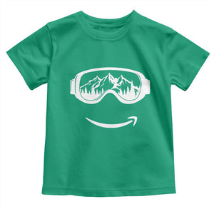 Funny Skiing Snowboard Toddler T Shirt Snow Goggles Snow Mountain Winter Sport TS11 Irish Green Print Your Wear