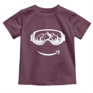 Funny Skiing Snowboard Toddler T Shirt Snow Goggles Snow Mountain Winter Sport TS11 Maroon Print Your Wear