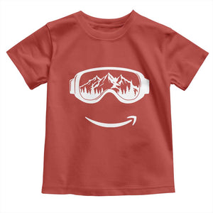 Funny Skiing Snowboard Toddler T Shirt Snow Goggles Snow Mountain Winter Sport TS11 Red Print Your Wear