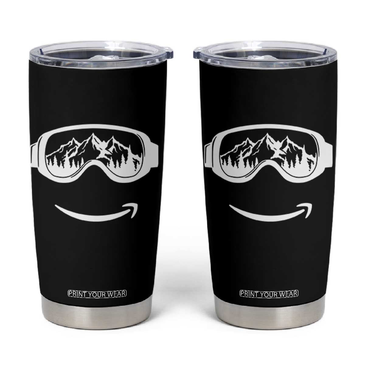 Funny Skiing Snowboard Tumbler Cup Snow Goggles Snow Mountain Winter Sport TS11 Black Print Your Wear