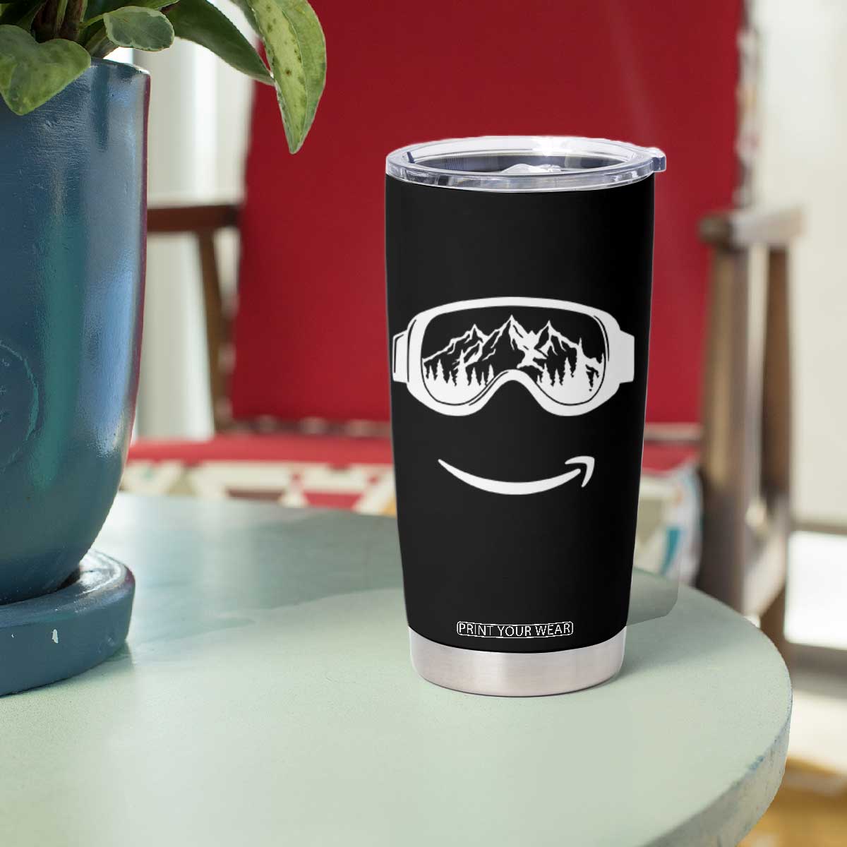 Funny Skiing Snowboard Tumbler Cup Snow Goggles Snow Mountain Winter Sport TS11 Print Your Wear