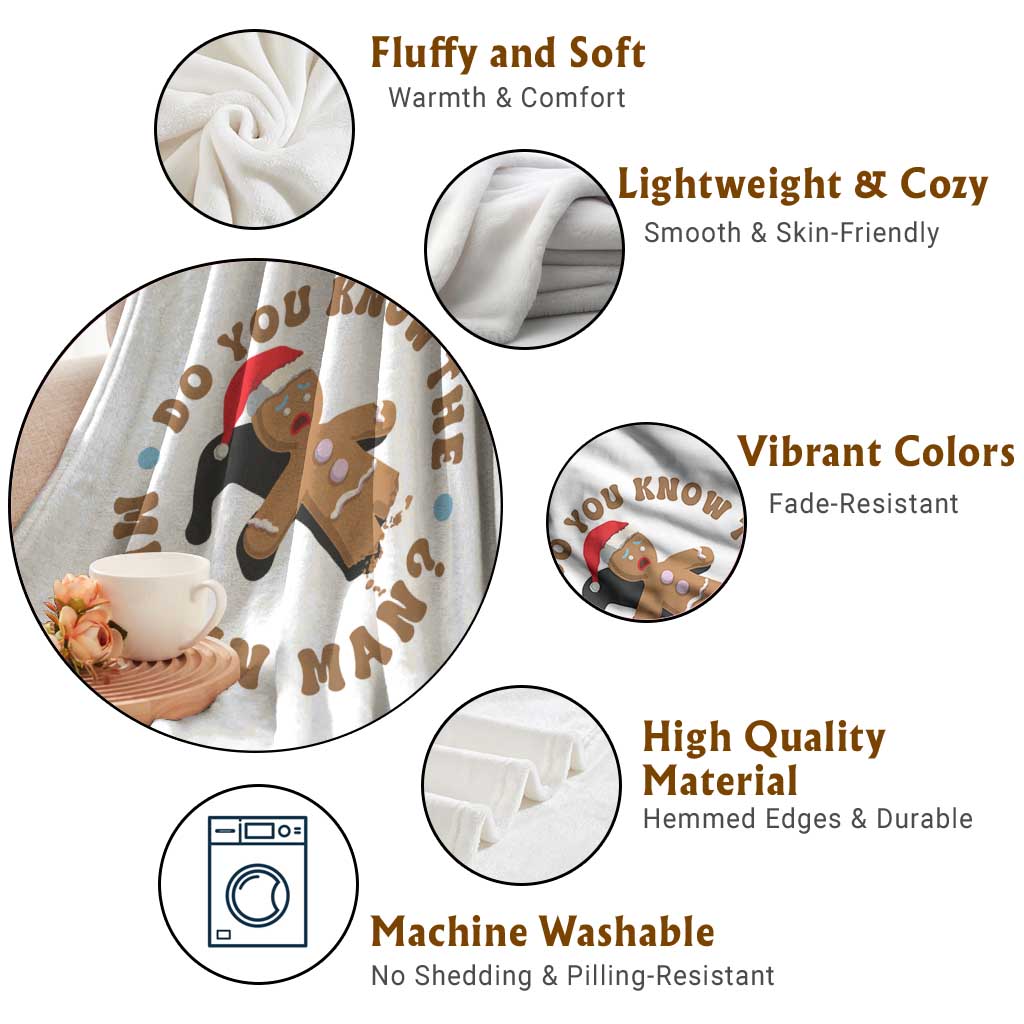 Christmas Gingerbread Throw Blanket Funny Do You Know The Muffin Man TS11 Print Your Wear