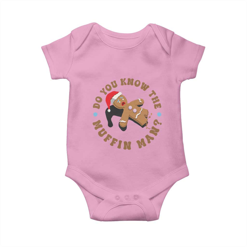 Christmas Gingerbread Baby Onesie Funny Do You Know The Muffin Man TS11 Light Pink Print Your Wear