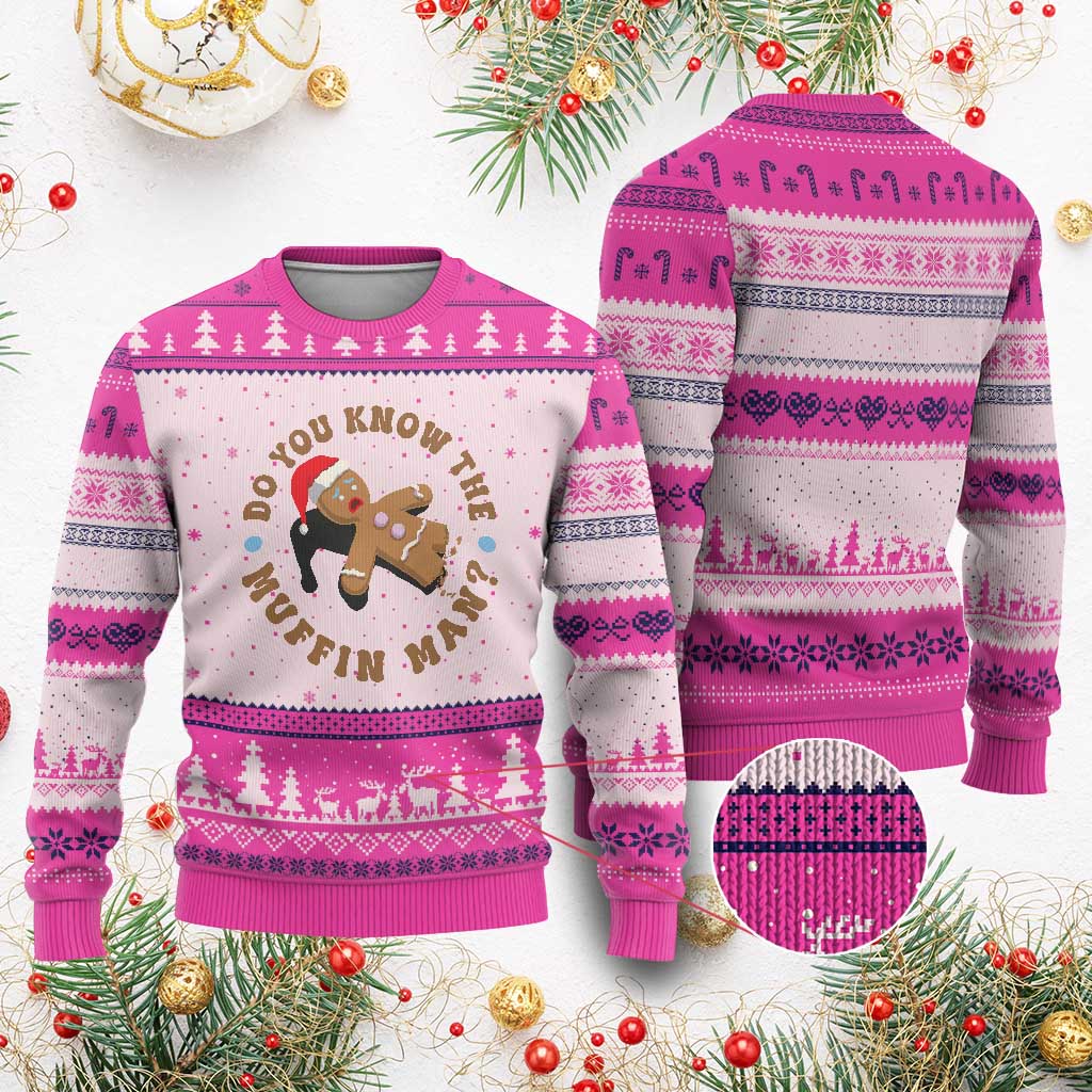 Xmas Gingerbread Ugly Christmas Sweater Funny Do You Know The Muffin Man - Print Your Wear