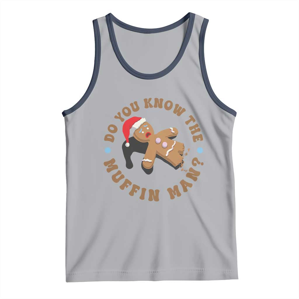 Christmas Gingerbread Tank Top Funny Do You Know The Muffin Man TS11 Athletic Heather Navy Print Your Wear