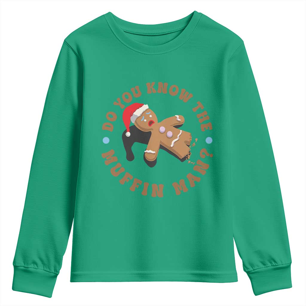 Christmas Gingerbread Youth Sweatshirt Funny Do You Know The Muffin Man TS11 Irish Green Print Your Wear