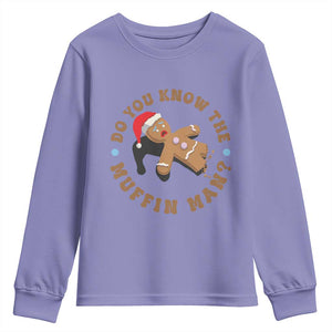 Christmas Gingerbread Youth Sweatshirt Funny Do You Know The Muffin Man TS11 Violet Print Your Wear