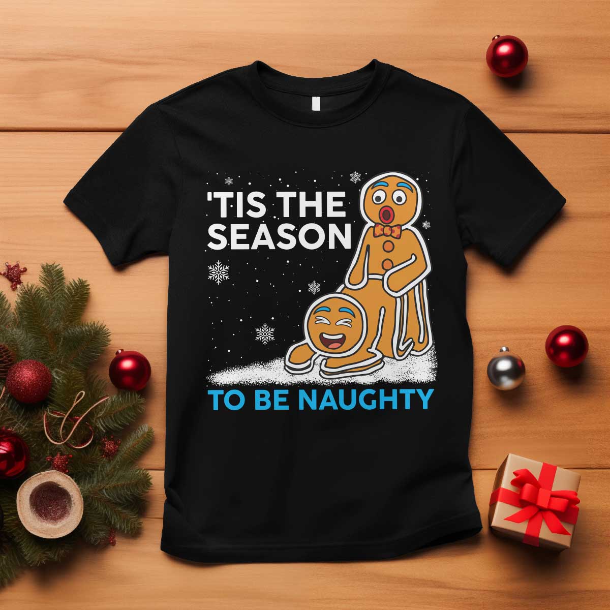 Funny Tis The Season To Be Naughty Dirty Christmas T Shirt Xmas Adult Humor TS11 Black Print Your Wear
