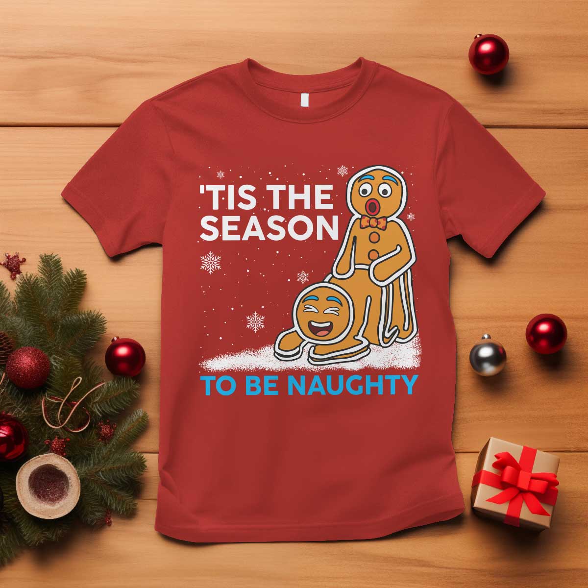 Funny Tis The Season To Be Naughty Dirty Christmas T Shirt Xmas Adult Humor TS11 Red Print Your Wear