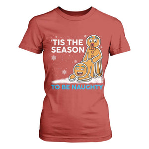 Funny Tis The Season To Be Naughty Dirty Christmas T Shirt For Women Xmas Adult Humor TS11 Red Print Your Wear