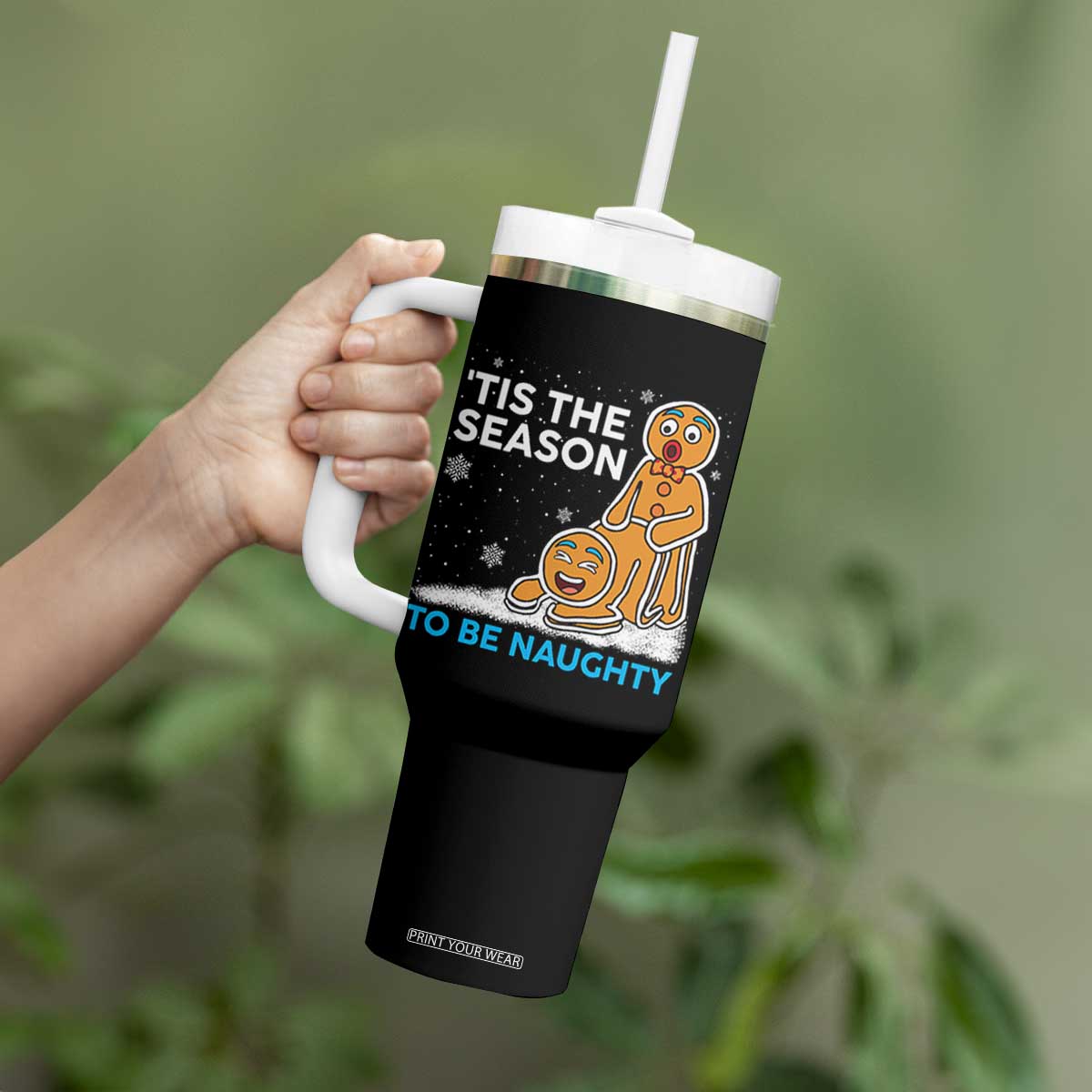 Funny Tis The Season To Be Naughty Dirty Christmas Tumbler With Handle Xmas Adult Humor TS11 Print Your Wear