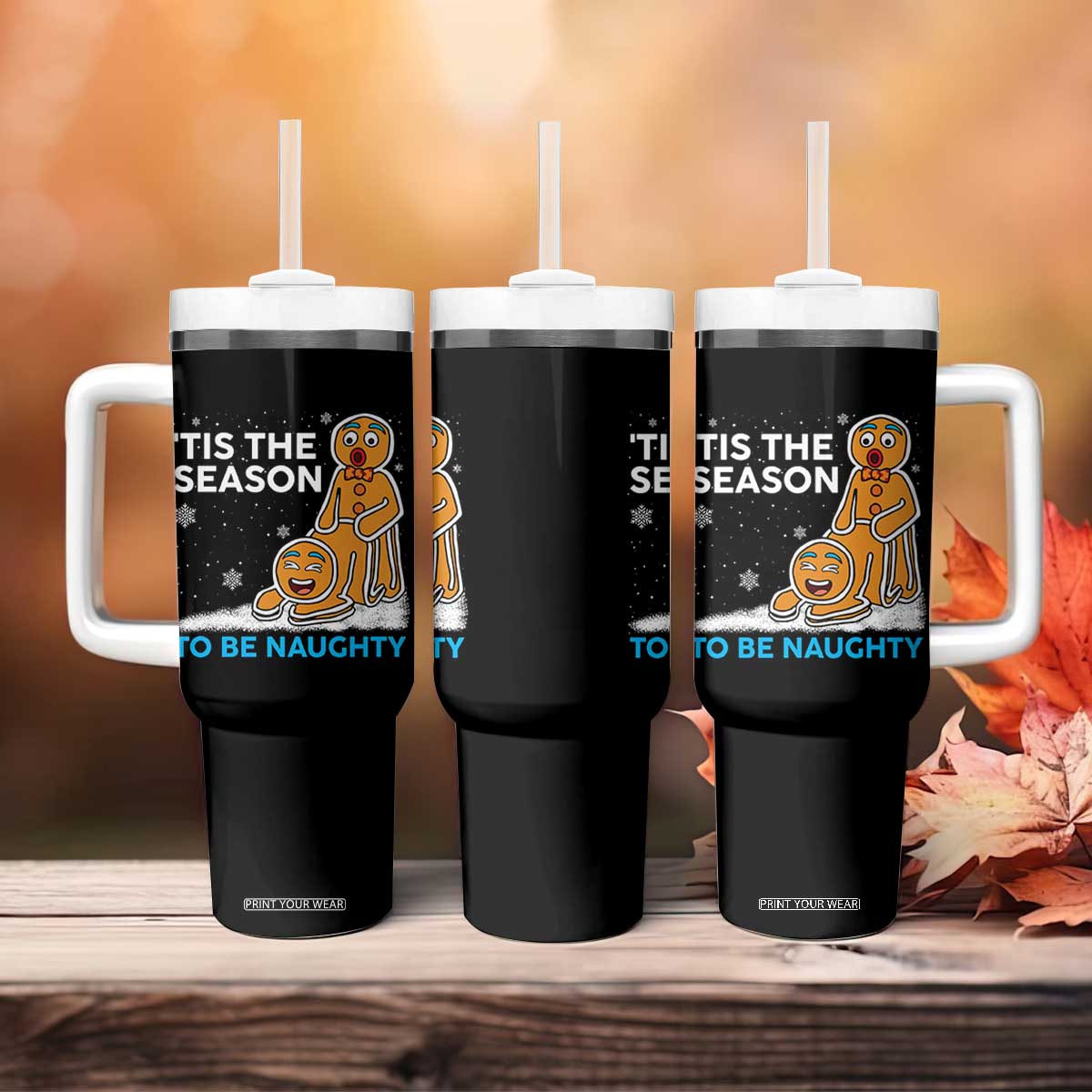 Funny Tis The Season To Be Naughty Dirty Christmas Tumbler With Handle Xmas Adult Humor TS11 Print Your Wear