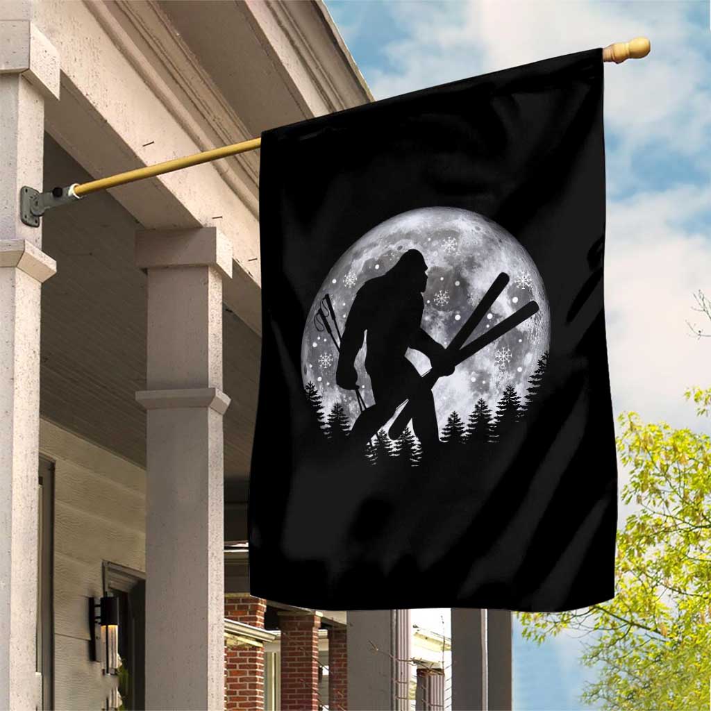 Funny Skiing Bigfoot Ski Winter Sport Moon Garden Flag TS11 Print Your Wear
