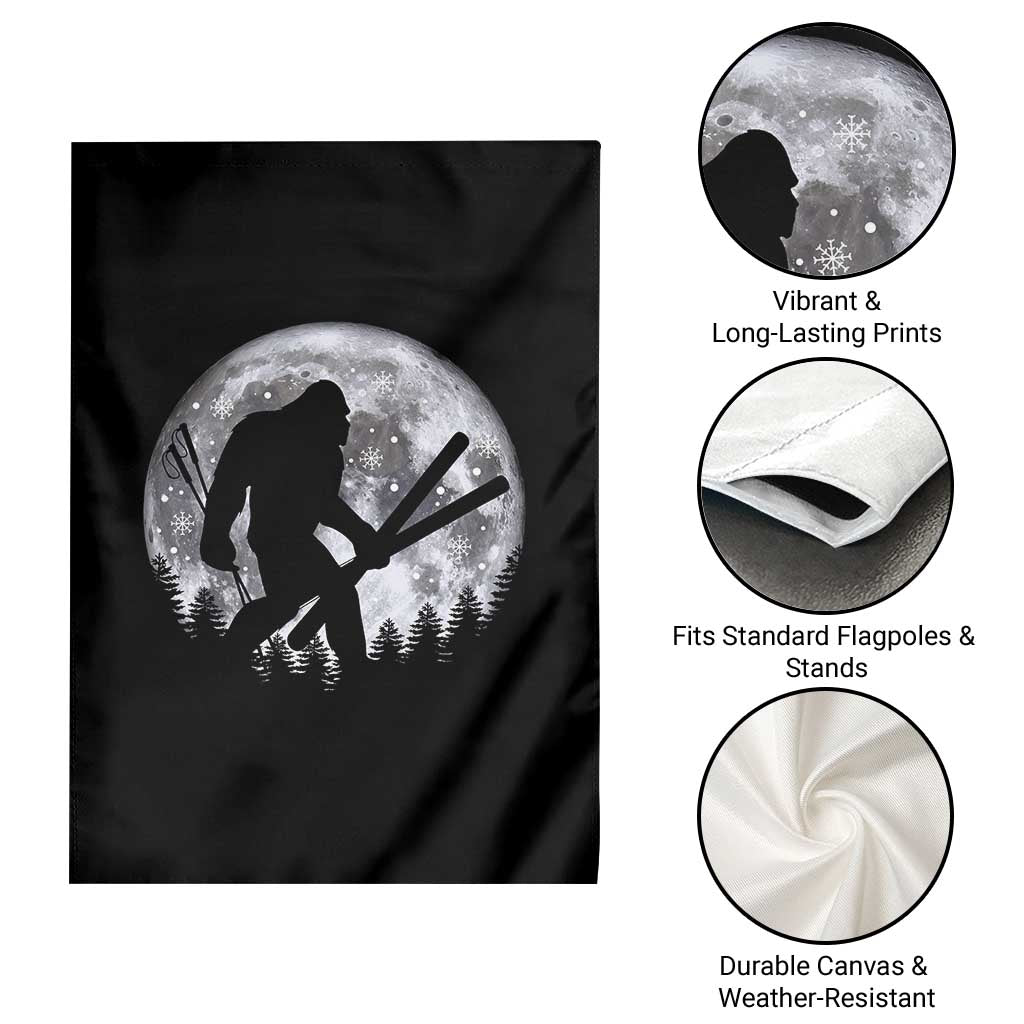 Funny Skiing Bigfoot Ski Winter Sport Moon Garden Flag TS11 Print Your Wear