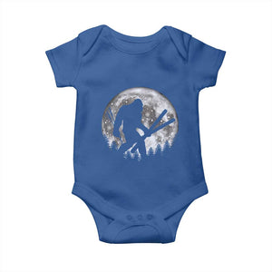 Funny Skiing Bigfoot Ski Winter Sport Moon Baby Onesie TS11 Royal Blue Print Your Wear