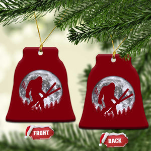 Funny Skiing Bigfoot Ski Winter Sport Moon Ceramic Ornament TS11 Print Your Wear
