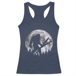 Funny Skiing Bigfoot Ski Winter Sport Moon Racerback Tank Top TS11 Navy Print Your Wear