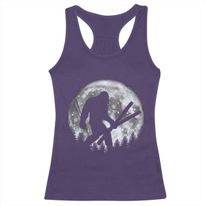 Funny Skiing Bigfoot Ski Winter Sport Moon Racerback Tank Top TS11 Purple Print Your Wear