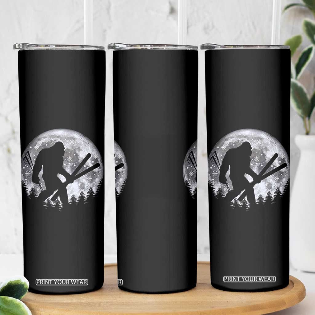 Funny Skiing Bigfoot Ski Winter Sport Moon Skinny Tumbler TS11 Print Your Wear