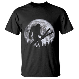 Funny Skiing Bigfoot Ski Winter Sport Moon T Shirt TS11 Black Print Your Wear