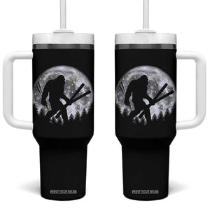 Funny Skiing Bigfoot Ski Winter Sport Moon Tumbler With Handle TS11 One Size: 40 oz Black Print Your Wear