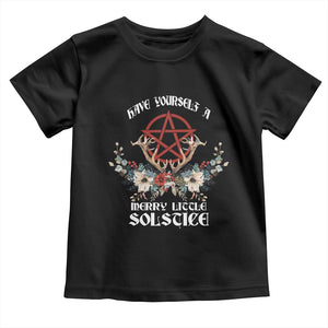 Have Yourself A Merry Little Solstice Toddler T Shirt Yule Pagan Christmas Pentagram TS11 Black Print Your Wear