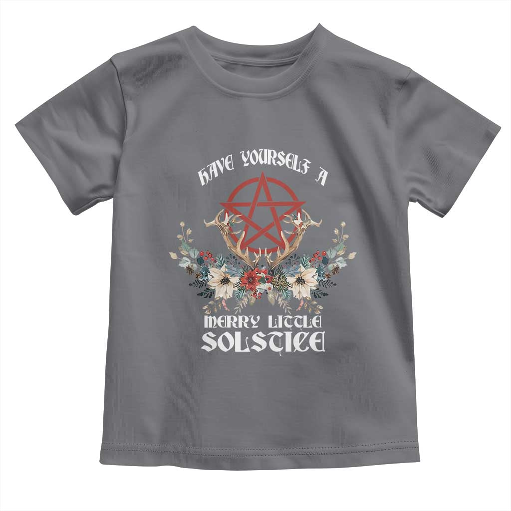 Have Yourself A Merry Little Solstice Toddler T Shirt Yule Pagan Christmas Pentagram TS11 Charcoal Print Your Wear