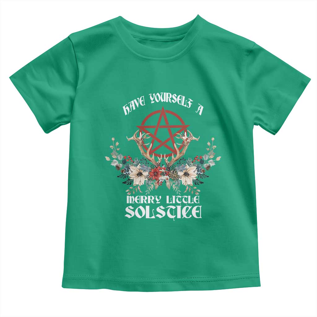 Have Yourself A Merry Little Solstice Toddler T Shirt Yule Pagan Christmas Pentagram TS11 Irish Green Print Your Wear
