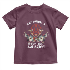 Have Yourself A Merry Little Solstice Toddler T Shirt Yule Pagan Christmas Pentagram TS11 Maroon Print Your Wear