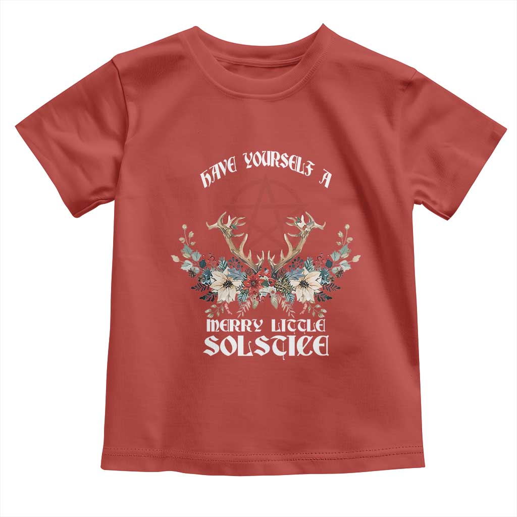 Have Yourself A Merry Little Solstice Toddler T Shirt Yule Pagan Christmas Pentagram TS11 Red Print Your Wear