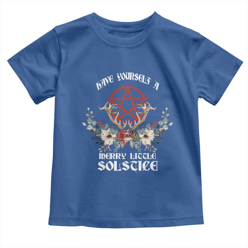 Have Yourself A Merry Little Solstice Toddler T Shirt Yule Pagan Christmas Pentagram TS11 Royal Blue Print Your Wear
