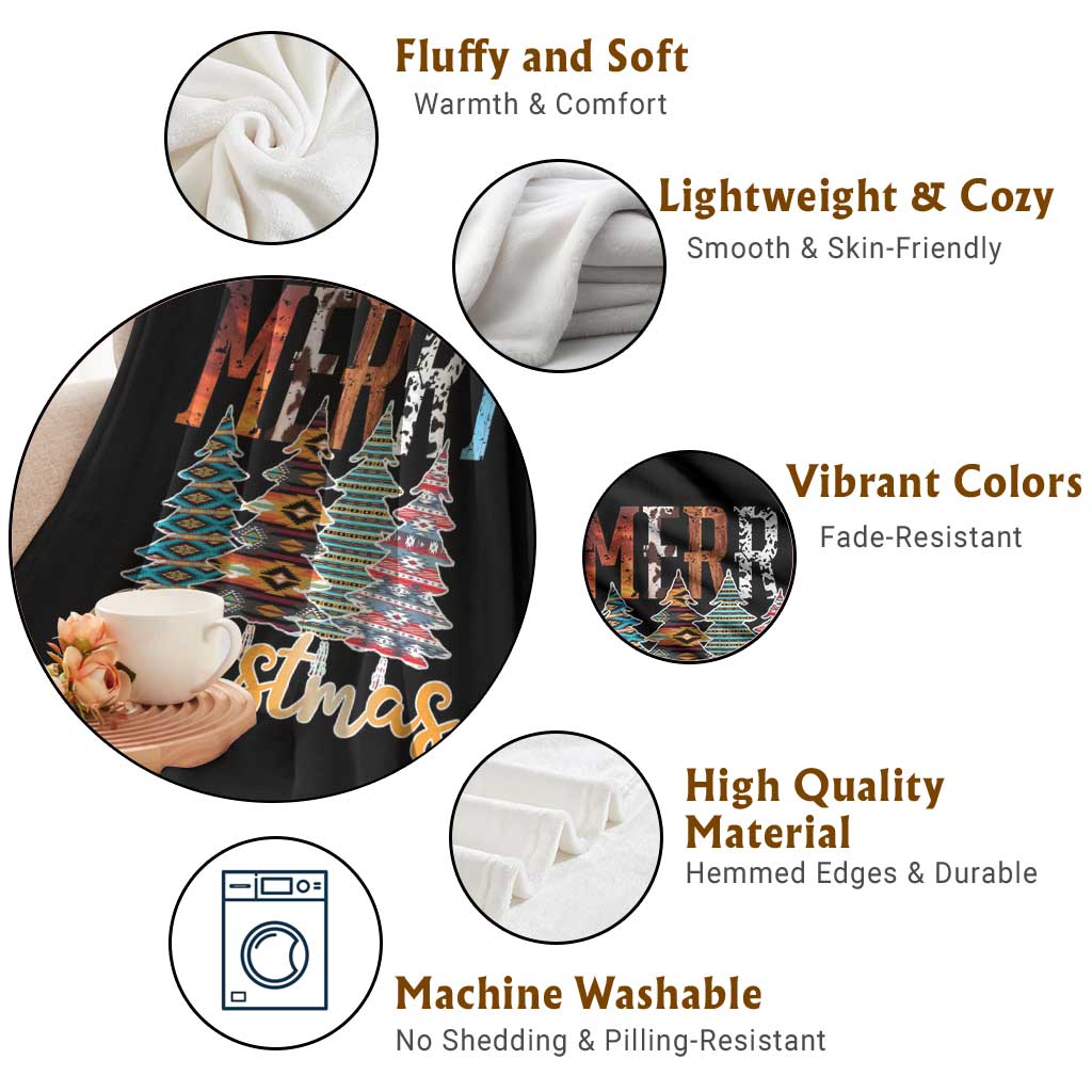 Merry Christmas Native American Xmas Tree Throw Blanket TS11 Print Your Wear