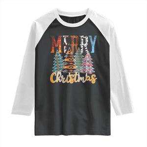 Merry Christmas Native American Xmas Tree Raglan Shirt TS11 Black White Print Your Wear