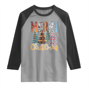 Merry Christmas Native American Xmas Tree Raglan Shirt TS11 Sport Gray Black Print Your Wear
