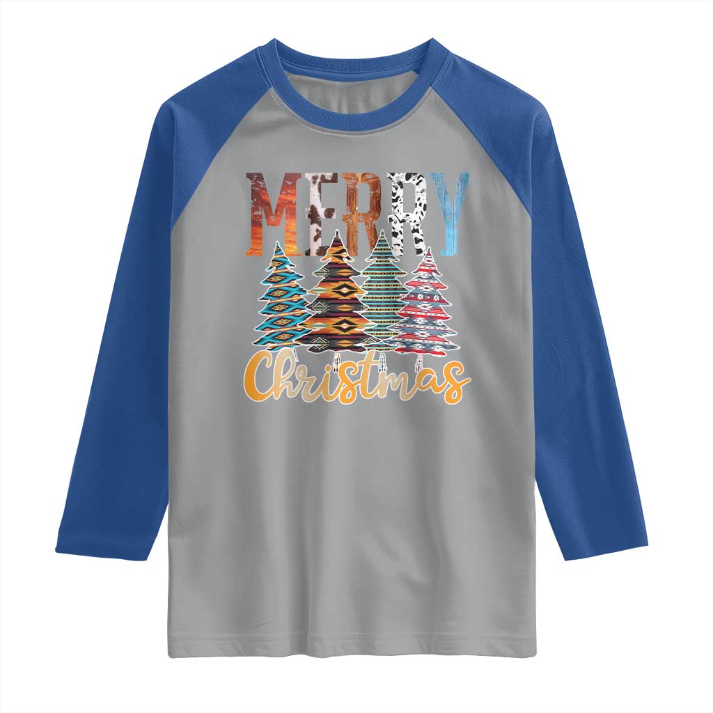 Merry Christmas Native American Xmas Tree Raglan Shirt TS11 Sport Gray Royal Print Your Wear