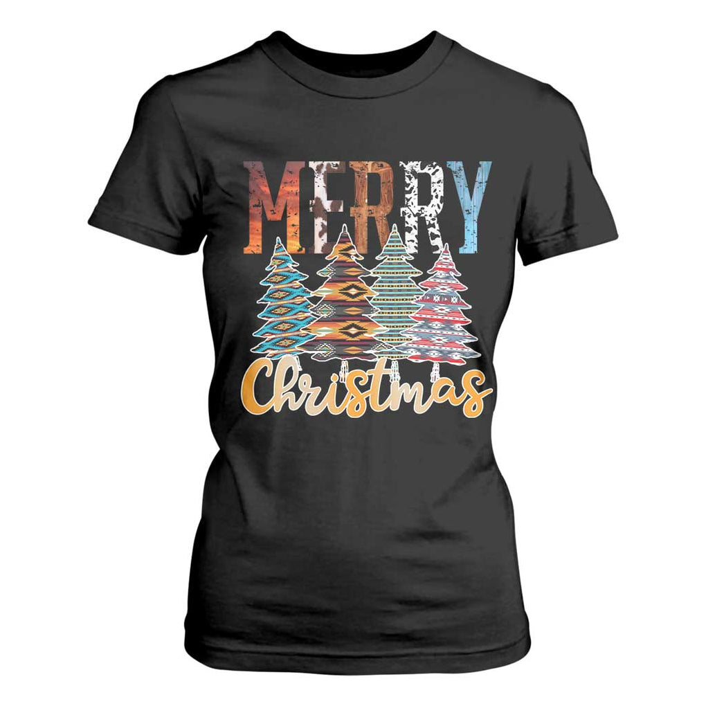 Merry Christmas Native American Xmas Tree T Shirt For Women TS11 Black Print Your Wear
