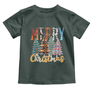 Merry Christmas Native American Xmas Tree Toddler T Shirt TS11 Dark Forest Green Print Your Wear