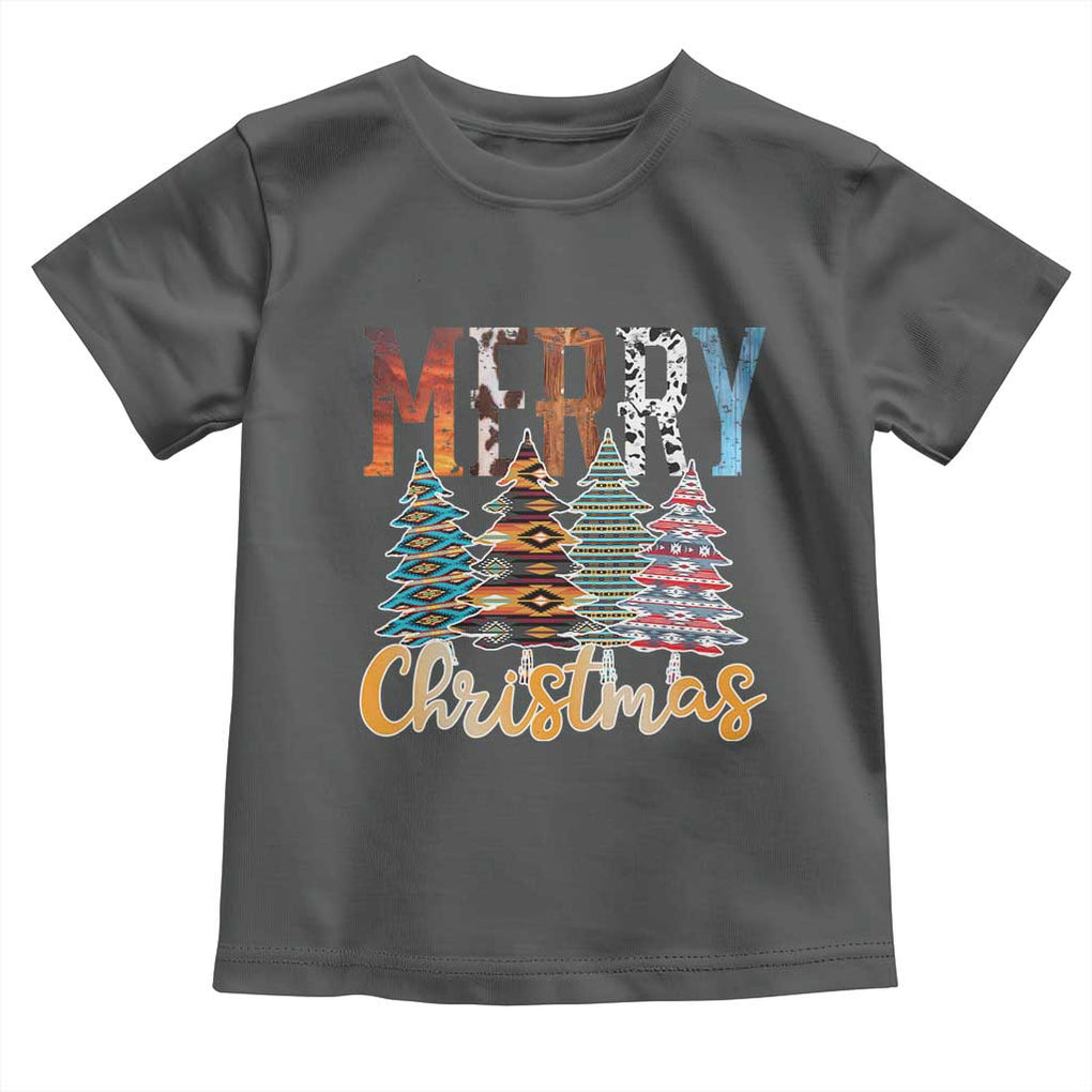 Merry Christmas Native American Xmas Tree Toddler T Shirt TS11 Dark Heather Print Your Wear