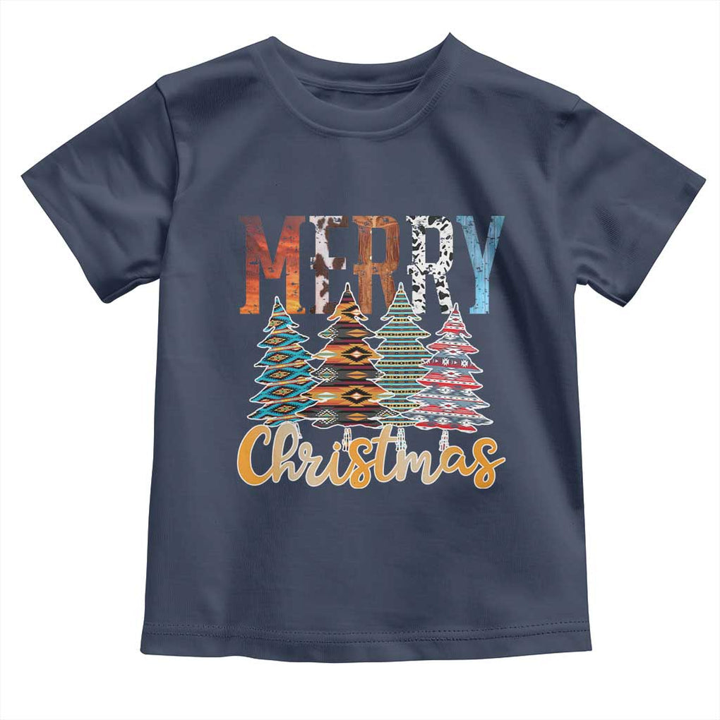 Merry Christmas Native American Xmas Tree Toddler T Shirt TS11 Navy Print Your Wear