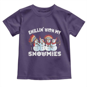 Funny Christmas Native American Toddler T Shirt Chillin' With My Snowmies Snowman Tribes TS11 Purple Print Your Wear