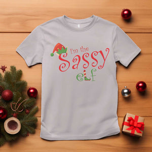 Funny Christmas Elf T Shirt I'm The Sassy Elf Family Matching TS11 Ice Gray Print Your Wear