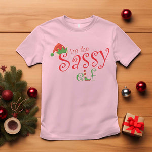 Funny Christmas Elf T Shirt I'm The Sassy Elf Family Matching TS11 Light Pink Print Your Wear